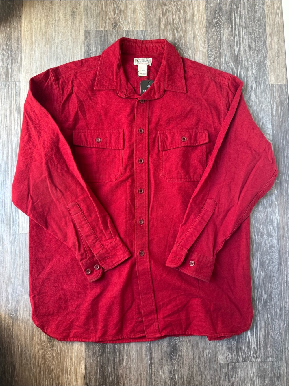 Vintage L.L. Bean Red Flannel Shirt Size L